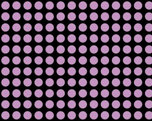 A simple, repeating pattern of purple circles on a black background