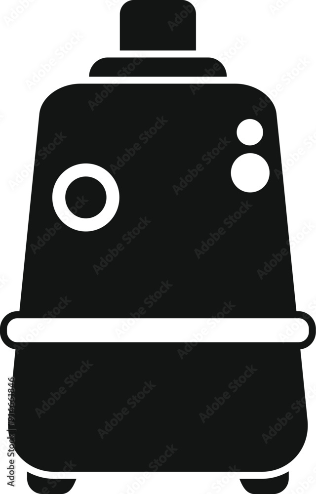 Poster modern food processor preparing food icon in simple style on a white background