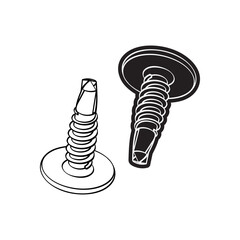 screw self-taping with press washer, head with cross recess socket