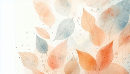 Abstract background of autumn leaves in watercolor style