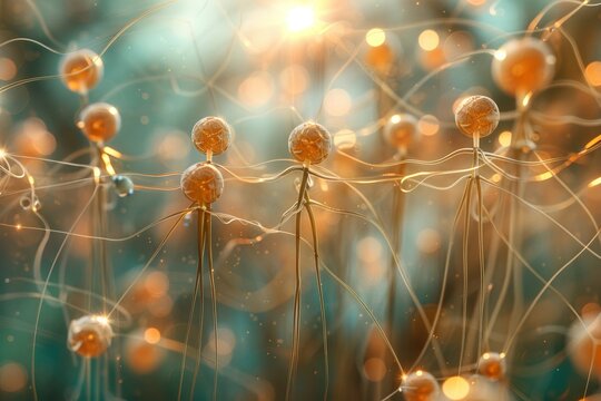 Golden dandelion seeds dispersing in the wind symbolizing growth dispersal and the fragility of life