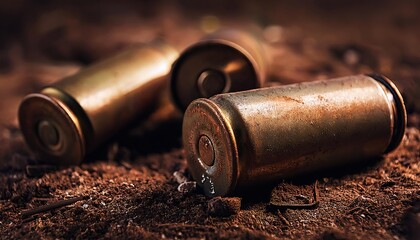 Obraz premium Exposed Rusty Battery Casings on Ground