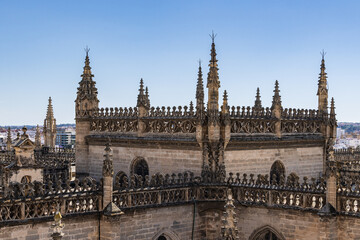 Rooftop view of the Seville Cathedral.