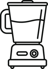 Outline icon of a blender making a smoothie, ideal for representing a healthy lifestyle