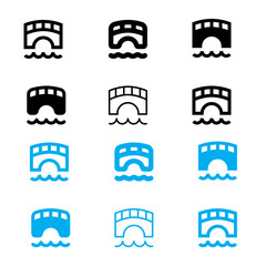 bridge icon, vector illustration, black sign on isolated background
