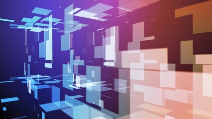 Abstract Digital Design Featuring Geometric Shapes and Color Gradients in a Futuristic Environment