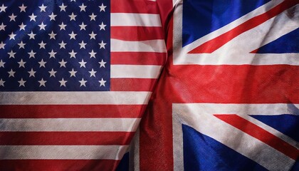 Obraz premium United States and United Kingdom Flags Together