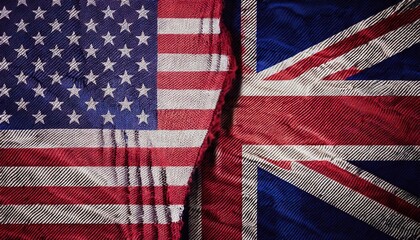 United States and United Kingdom Flags Side by Side