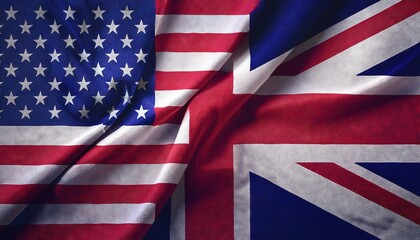 Obraz premium United States and United Kingdom Flag Fusion