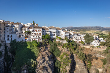 Buildings on a cliff in the village of Ronda.