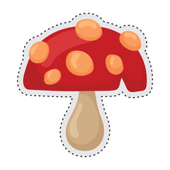 Mushroom Autumn sticker icon Vector