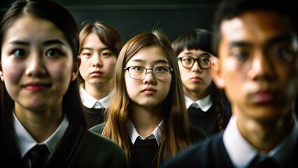 Obraz premium Incredible Close-Up of Students' Expressions Captured with Macro Lens for Detailed Study
