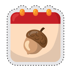 Autumn calendar sticker icon Vector