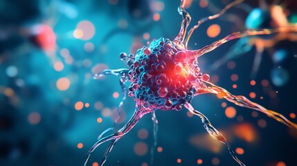 Detailed image of a neurotransmitter binding to a receptor, Molecules, synaptic transmission