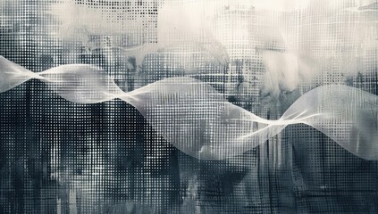 Fototapeta premium Abstract Painting with White Wave