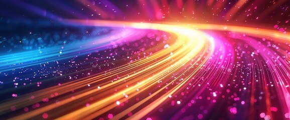 Obraz premium Abstract Colorful Lights Trails and Glowing Bokeh