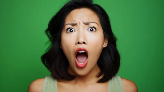 Woman talking animated funny face