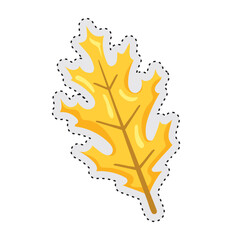 Leaf Autumn sticker icon Vector