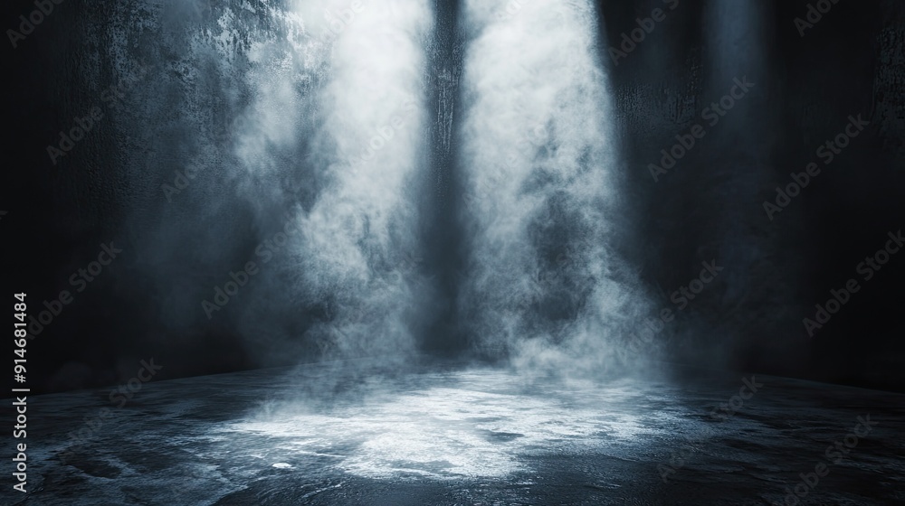 Aufkleber a dark, moody scene with fog. perfect for creating a mysterious and atmospheric backdrop.