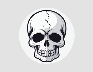 Skull cartoon icon. vector illustration.
