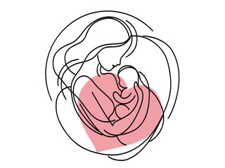 mother hugging a baby