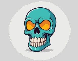 Skull cartoon icon. vector illustration.

