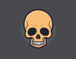 Skull cartoon icon. vector illustration.
