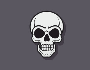 Fototapeta premium Vector Illustration of a Cartoon Skull Icon, Fun and Bold Design, Ideal for Creative Graphic Projects.
