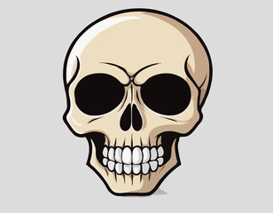 Skull cartoon icon. vector illustration.
