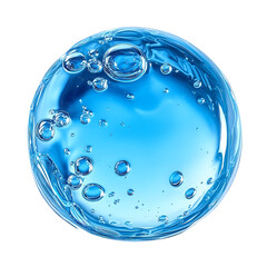 Macro Texture of Clear Blue Cosmetic Gel Serum with Bubbles