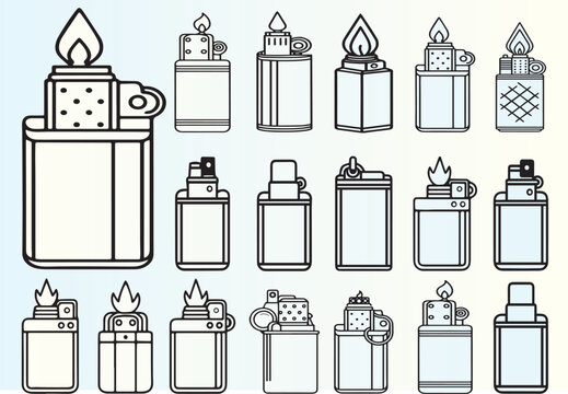 set of lighter icons, vector.