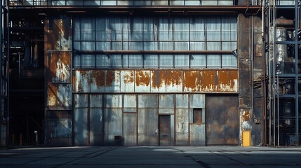 Large heavy industrial factory building exterior : Generative AI