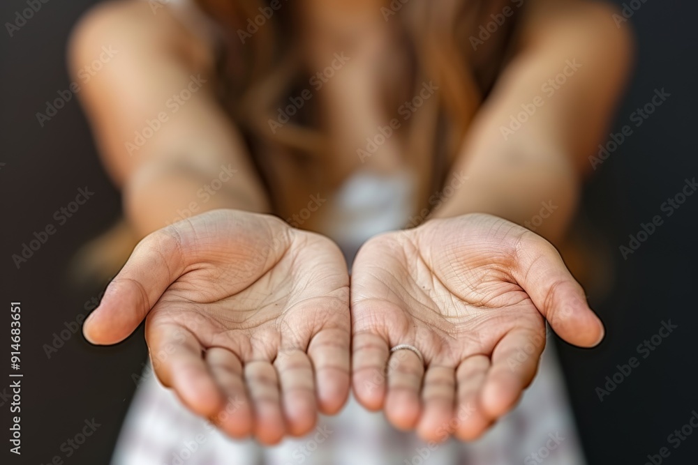 Aufkleber hands open in a gesture of giving symbolizing generosity and openness in human interactions