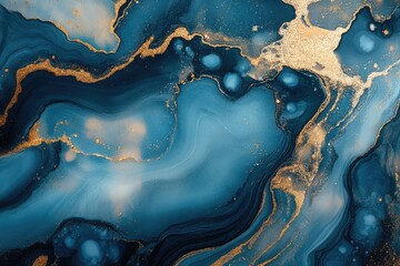 Fototapeta premium Abstract blue and gold marble. Perfect for backgrounds, social media posts, and design projects.