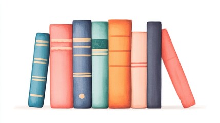 Naklejka premium Charming watercolor depicting a whimsical back to school icon featuring a colorful and cheerful design with school supplies and academic elements isolated on a clean white background