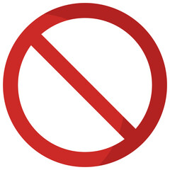 No sign vector isolated on white background.