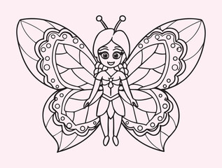 butterfly coloring pages and graphic element.