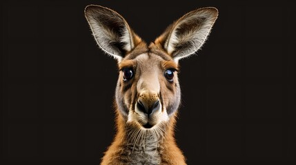 Fototapeta premium Close-Up Portrait of a Curious Red Kangaroo
