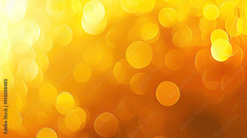 Poster a vibrant golden bokeh background created by soft sunlight filtering through leaves on a summer afte