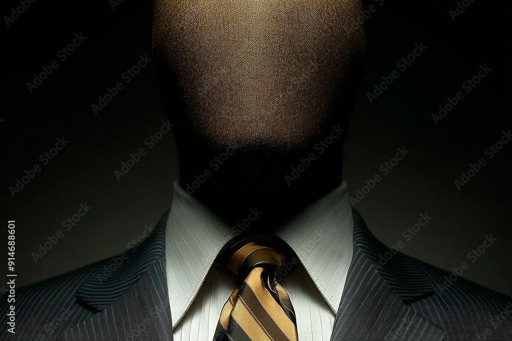 Poster close up of a professional mans tie and suit details emphasizing texture and sophisticated style in 