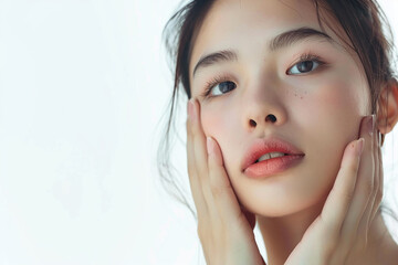 Woman with Clear Skin and Soft Features