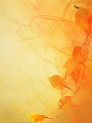 Fototapeta premium Gentle autumn leaves swirling gracefully in warm amber tones during a tranquil sunset