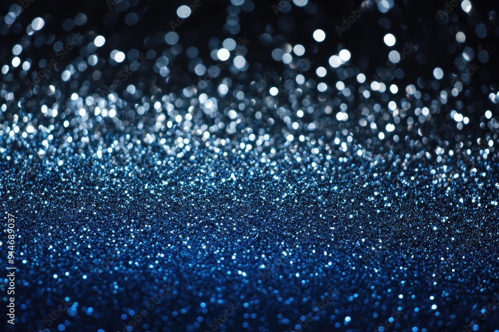Poster blue glitter background with bokeh. perfect for adding a festive touch to your design projects.