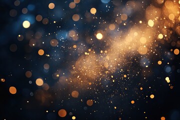 Fototapeta premium Bokeh lights sparkle in the dark. Perfect for backgrounds, adding magic to designs.