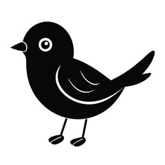 Cute bird silhouette vector