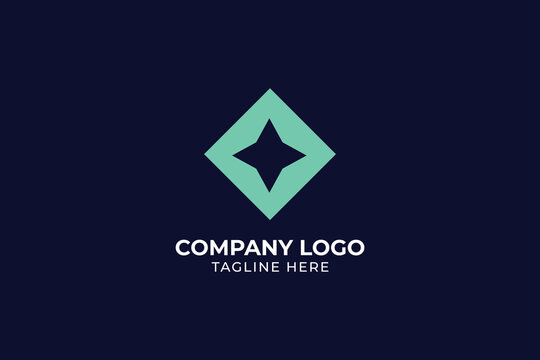 Stylized linear shape star logo design template, simple compass logo concept abstract star shape logo design template, 