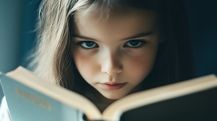 closeup of a young girl student holding a book in her hands showcasing her passion for literature She is deeply engaged in her reading embodying the essence of exam preparation scholar : Generative AI