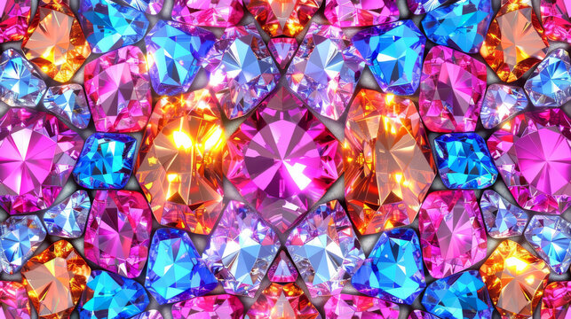 Vibrant Abstract Crystal Gemstone Pattern