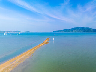 Beautiful sea beach and waves texture in sunny summer day background