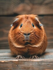 Fototapeta premium Guinea Pig isolated on wooden background